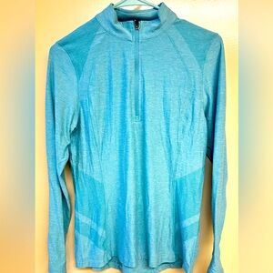 Etonic Green Casual Top 1/4 zip athletic fit 1 zip pocket